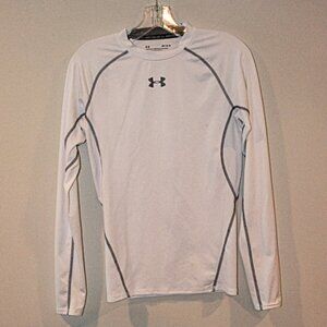 Under Armour Mens Heat Gear Compression T shirt Long Sleeve Mediun, White